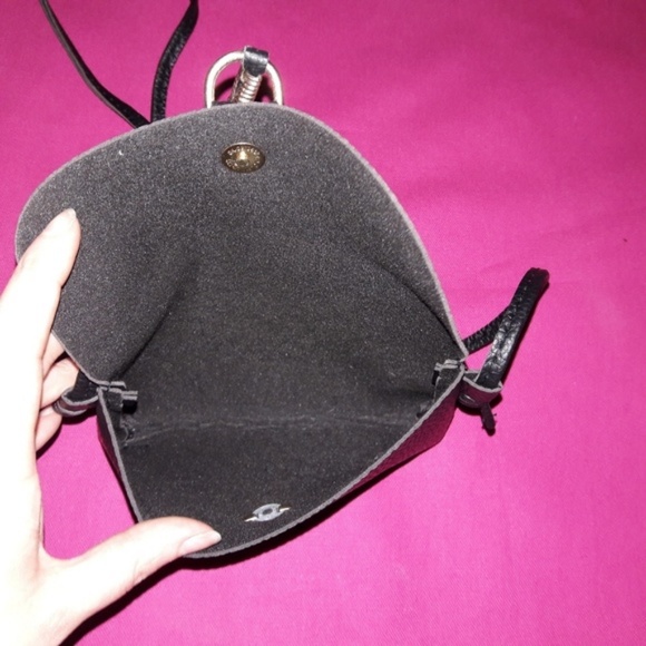 Black Vegan Leather Cross Body Tassel Purse - Picture 7 of 7